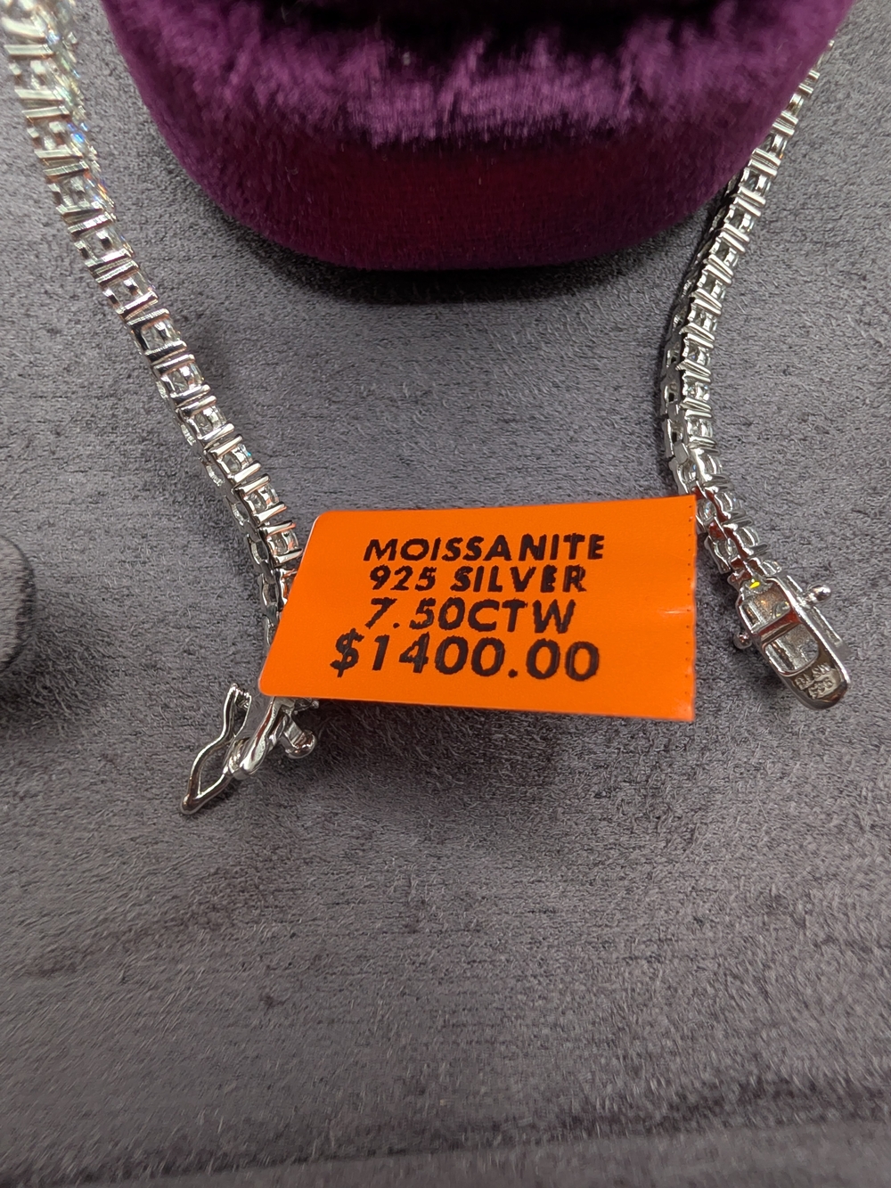 NWT 7.5" Moissanite 925 Sterling Silver Tennis Bracelet 3mm - Picture 3 of 5